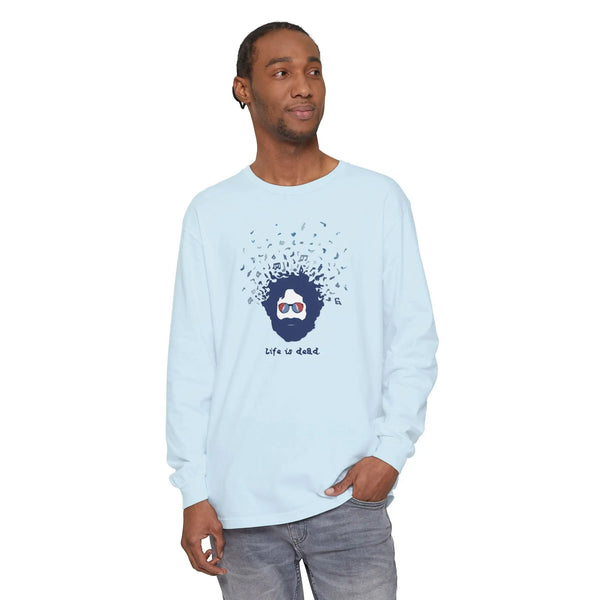 Grateful Dead - Jerry's Bursting with Music Life is Dead Long Sleeve T-Shirt - StealieShop